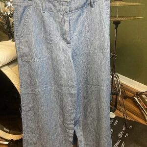 Talbots Cotton Linen Pants Blue Size 2 New With Tags